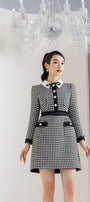 Irene A-line Long Sleeved Tweed Mini Dress - MEAN BLVD