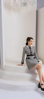 Irene A-line Long Sleeved Tweed Mini Dress - MEAN BLVD