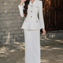 Irene Peplum Notch Lapel Twill Blazer - MEAN BLVD