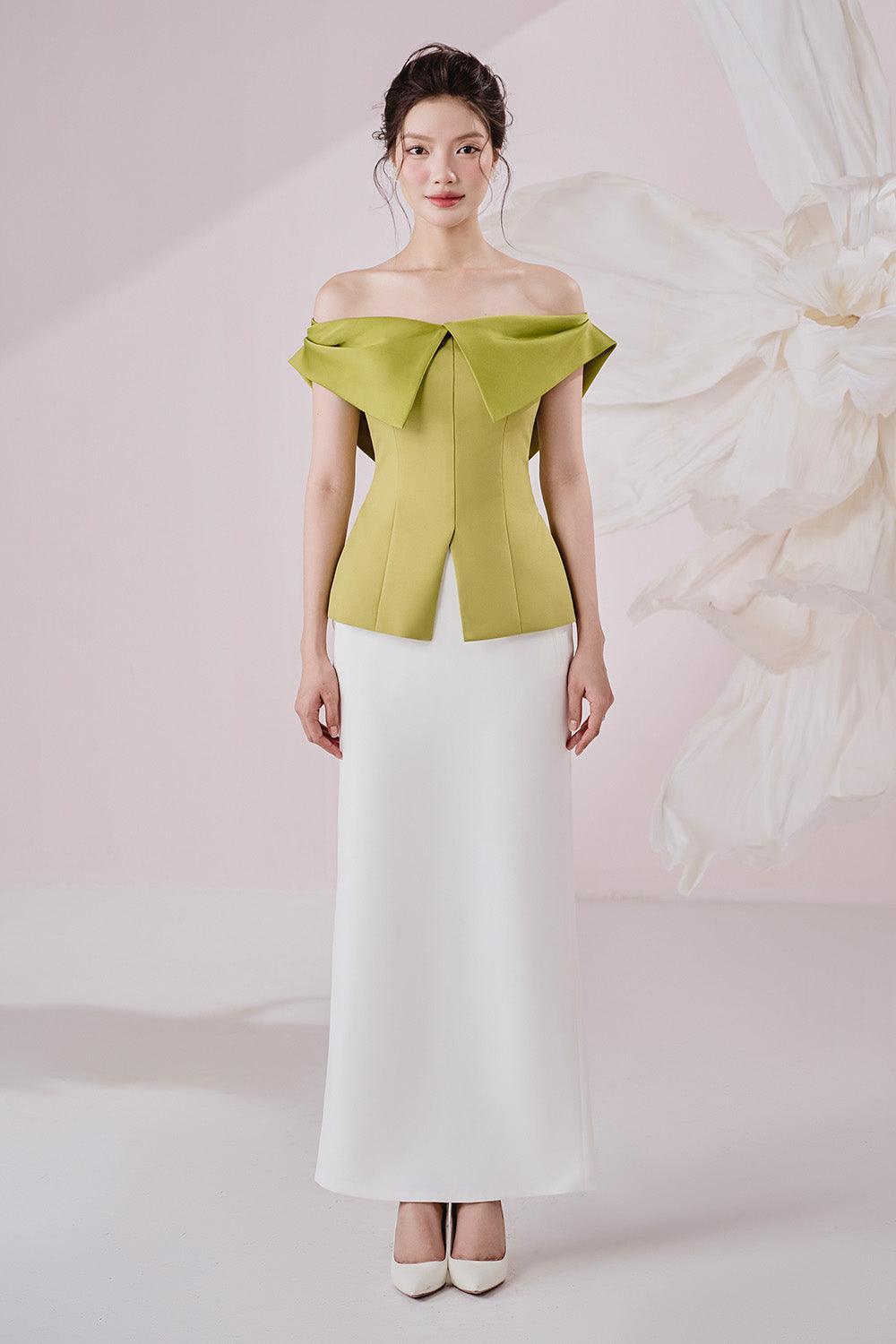 Irene Straight Back Slit Twill Ankle Length Skirt - MEAN BLVD