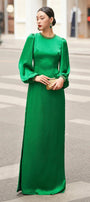 Iridessa Straight Bishop Sleeved Silk Floor Length Ao Dai - MEAN BLVD
