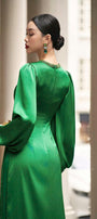 Iridessa Straight Bishop Sleeved Silk Floor Length Ao Dai - MEAN BLVD