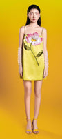 Iris Kiwi Straight Spaghetti Strap Silk Mini Dress - MEAN BLVD