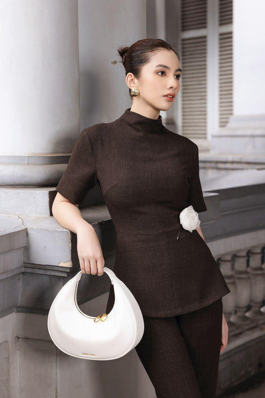 Iris Peplum Short Sleeved Wool Top - MEAN BLVD