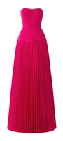 Iris Pleated Sweetheart Neck Taffeta Floor Length Dress - MEAN BLVD