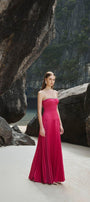 Iris Pleated Sweetheart Neck Taffeta Floor Length Dress - MEAN BLVD