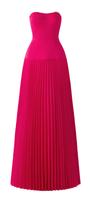 Iris Pleated Sweetheart Neck Taffeta Floor Length Dress - MEAN BLVD