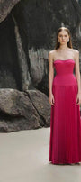 Iris Pleated Sweetheart Neck Taffeta Floor Length Dress - MEAN BLVD