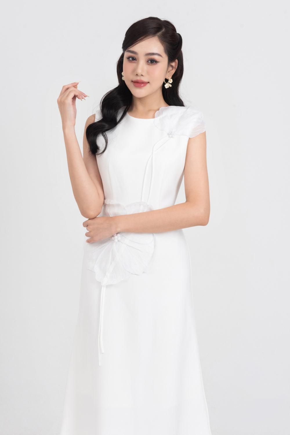 Iris Sheath Sleeveless Polycotton Midi Dress - MEAN BLVD