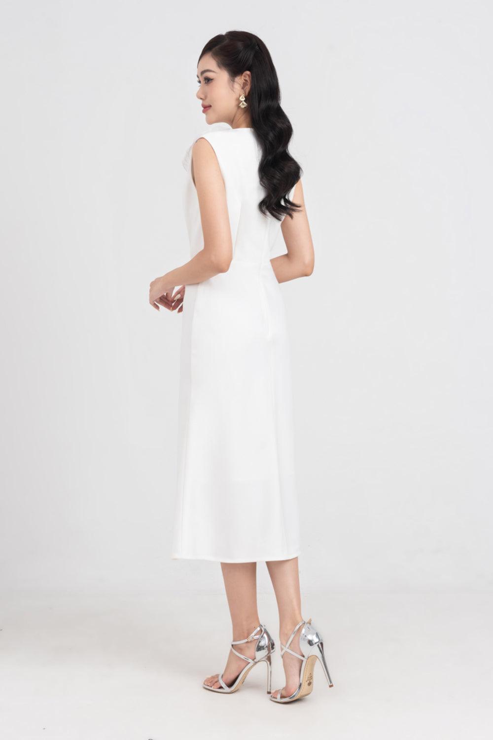 Iris Sheath Sleeveless Polycotton Midi Dress - MEAN BLVD