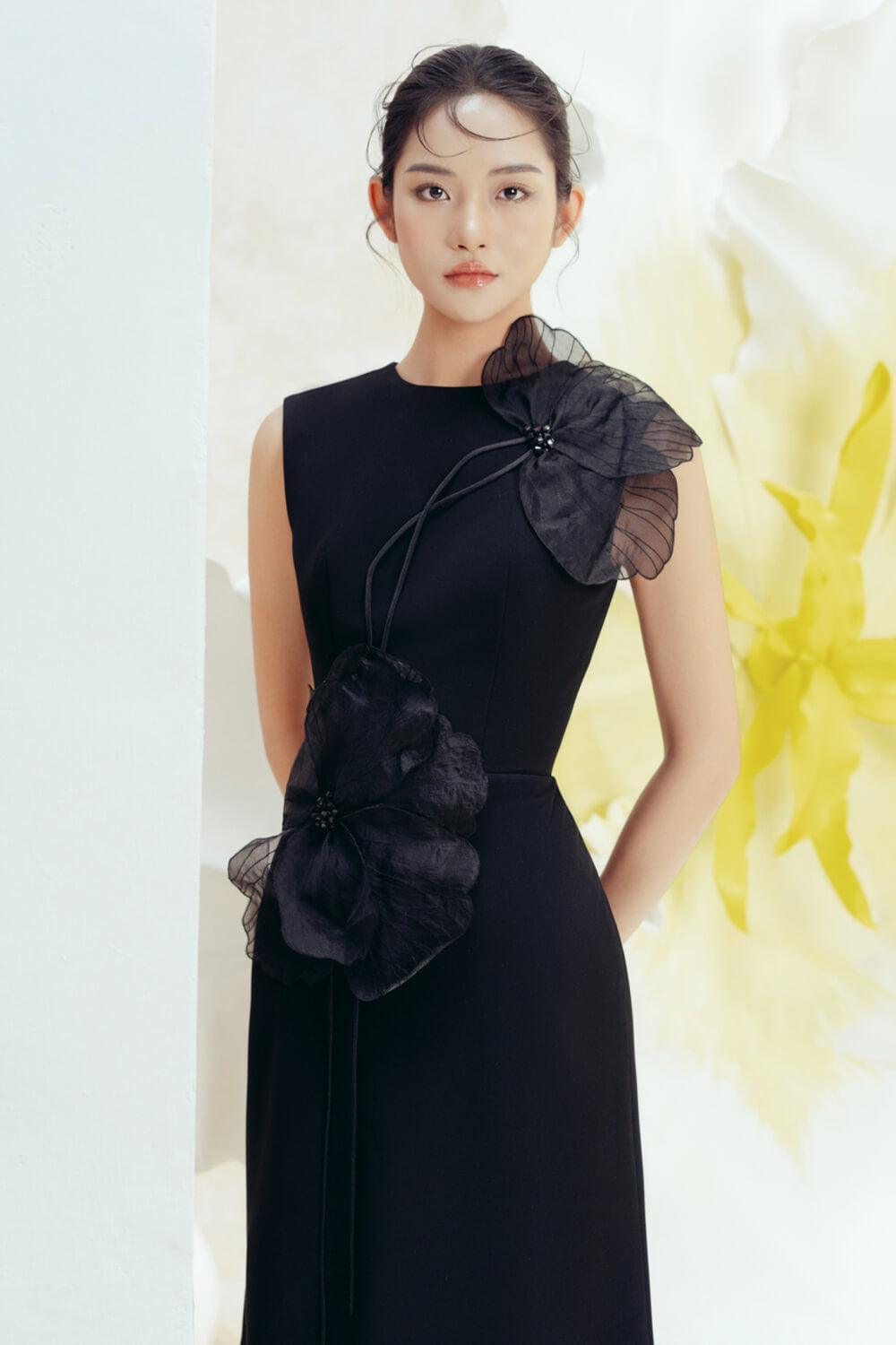 iris bow midi dress PURPLE BOW MIDI