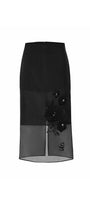 Iris Straight Back Slit Chiffon Midi Skirt - MEAN BLVD