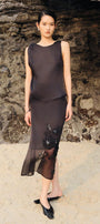 Iris Straight Back Slit Chiffon Midi Skirt - MEAN BLVD
