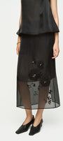 Iris Straight Back Slit Chiffon Midi Skirt - MEAN BLVD