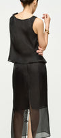 Iris Straight Back Slit Chiffon Midi Skirt - MEAN BLVD