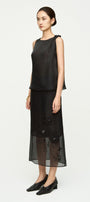 Iris Straight Back Slit Chiffon Midi Skirt - MEAN BLVD
