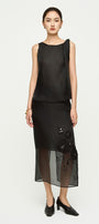 Iris Straight Back Slit Chiffon Midi Skirt - MEAN BLVD