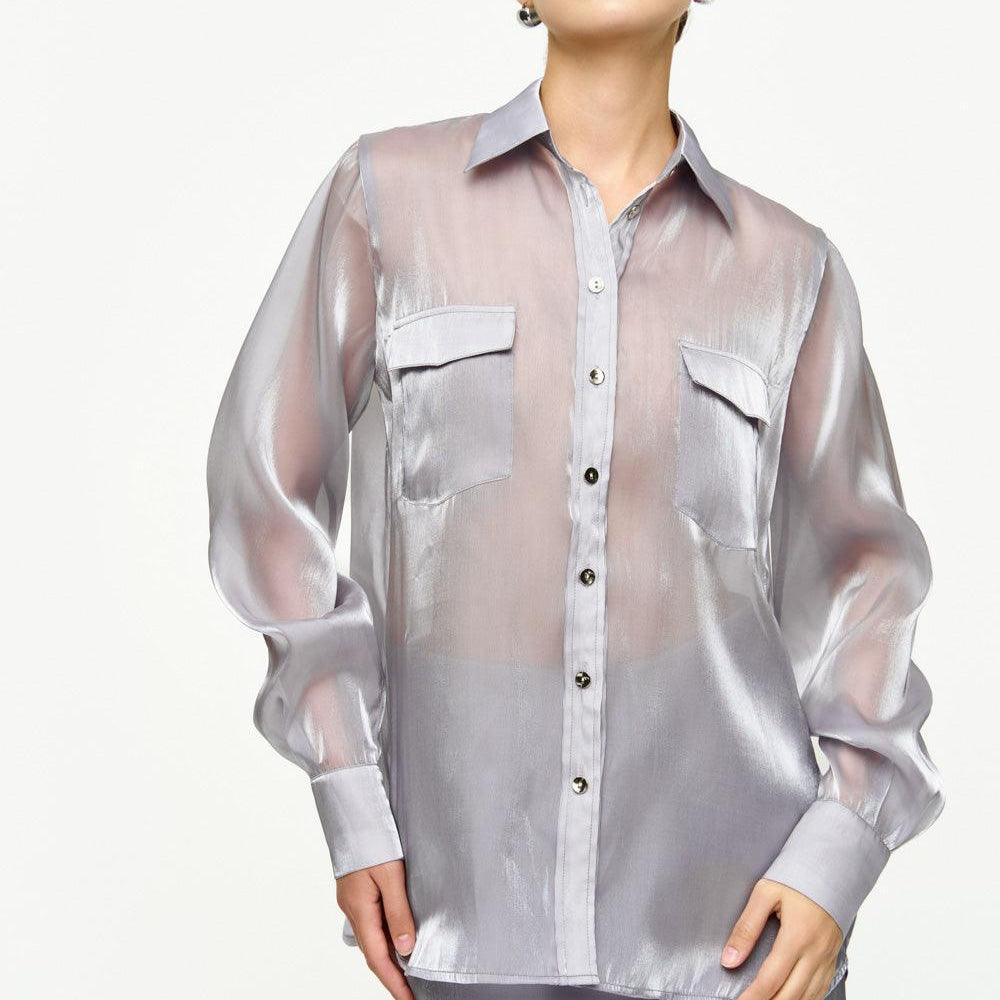Iris Straight Cuff Sleeved Organza Shirt - MEAN BLVD