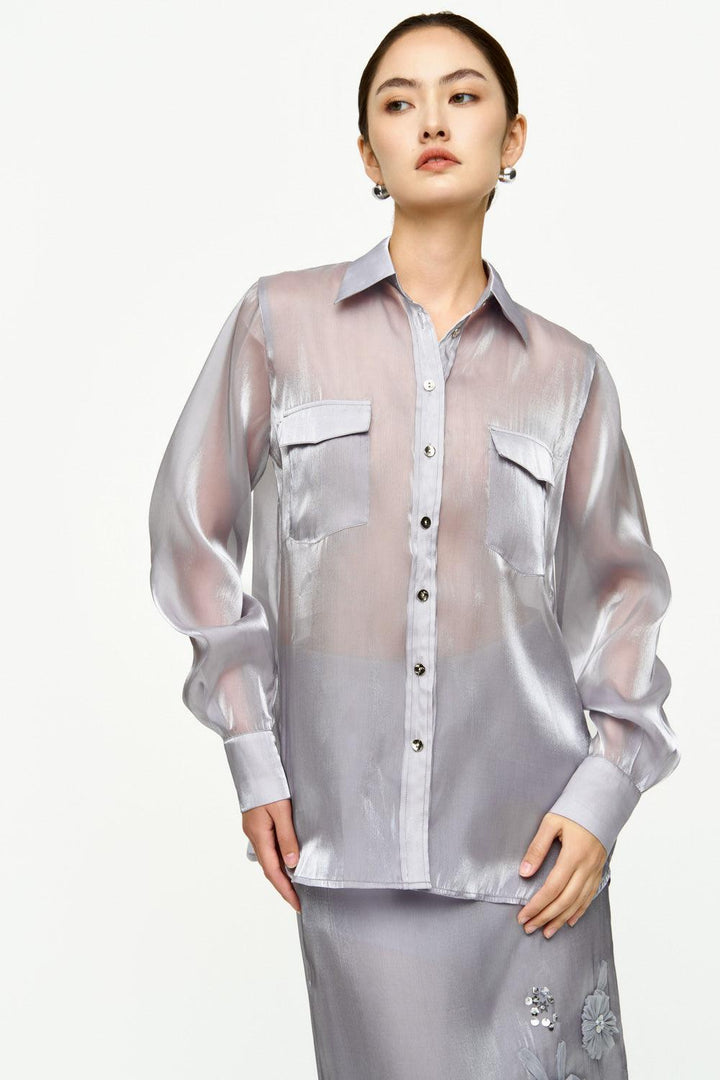 Iris Straight Cuff Sleeved Organza Shirt - MEAN BLVD