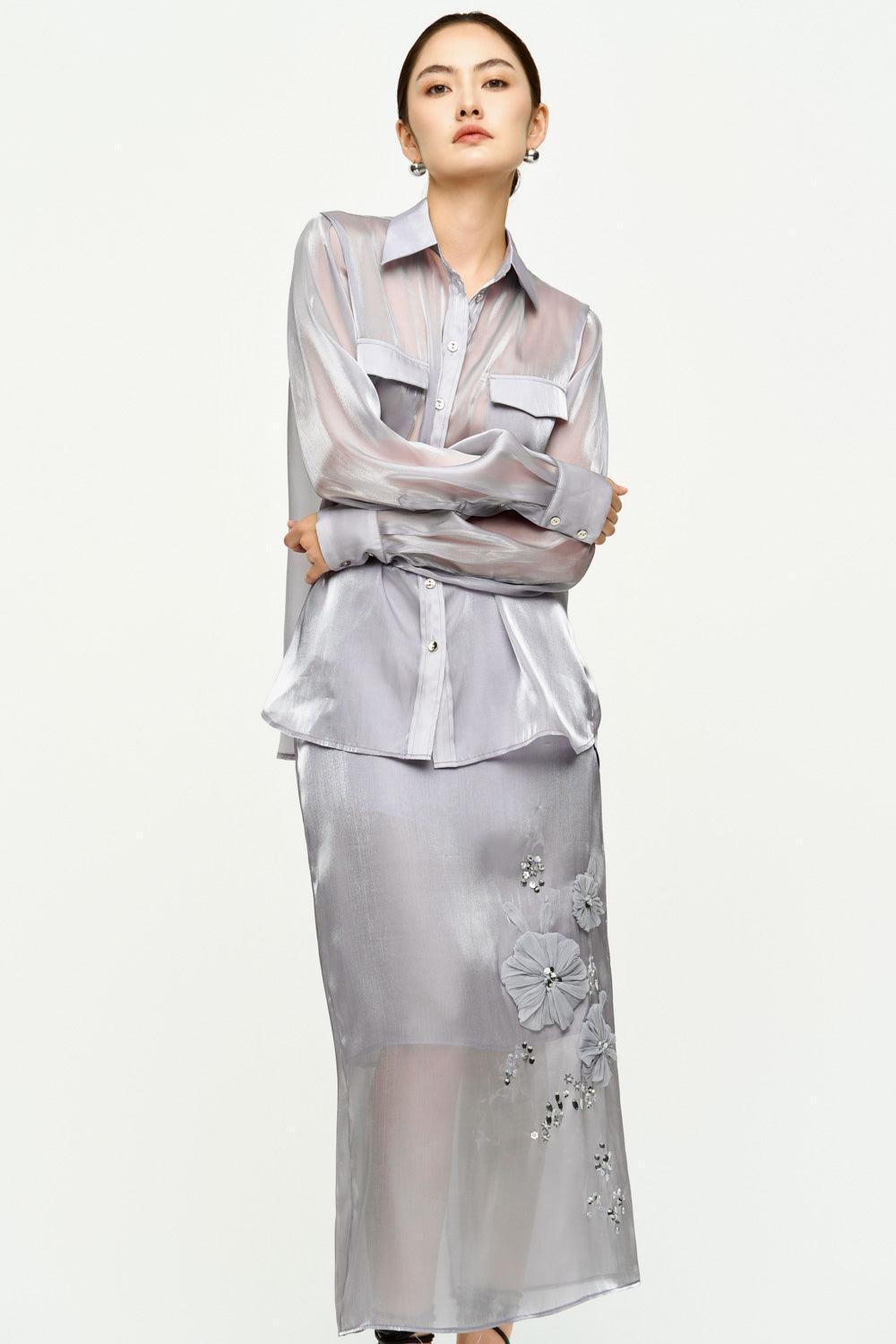 Iris Straight Cuff Sleeved Organza Shirt - MEAN BLVD