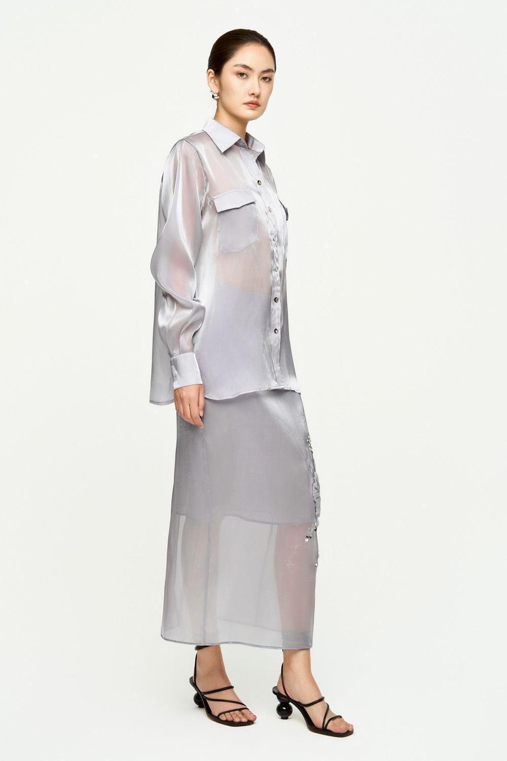 Iris Straight Cuff Sleeved Organza Shirt - MEAN BLVD