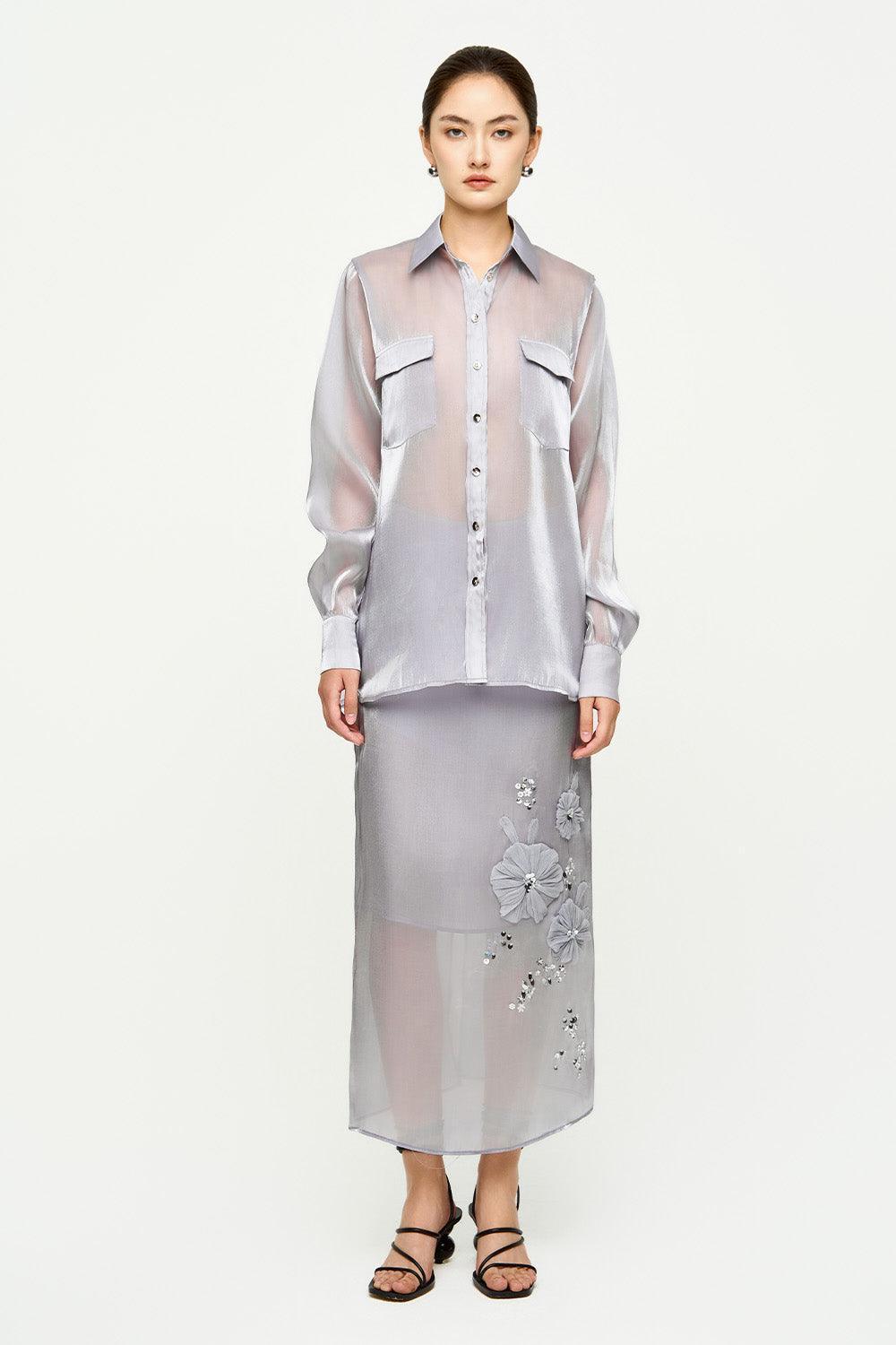 Iris Straight Cuff Sleeved Organza Shirt - MEAN BLVD