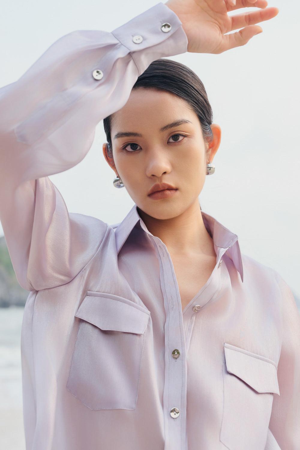 Iris Straight Cuff Sleeved Organza Shirt - MEAN BLVD