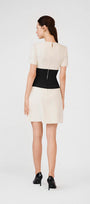 Isabela Drop Waist Round Neck Taffeta Mini Dress - MEAN BLVD
