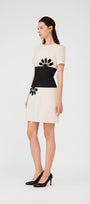 Isabela Drop Waist Round Neck Taffeta Mini Dress - MEAN BLVD