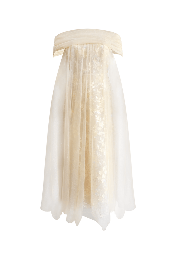 Isabella Off-Shoulder Lace Floor Length Dress - MEAN BLVD