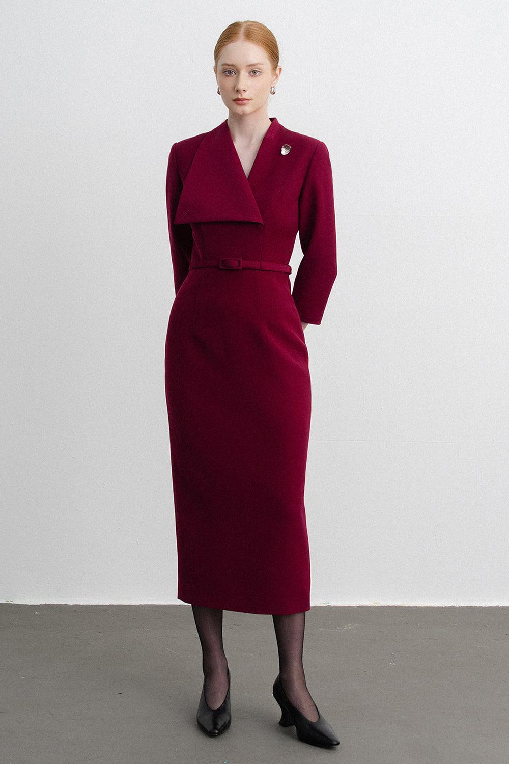 Isabella Pencil Asymmetric Neck Polycotton Midi Dress - MEAN BLVD