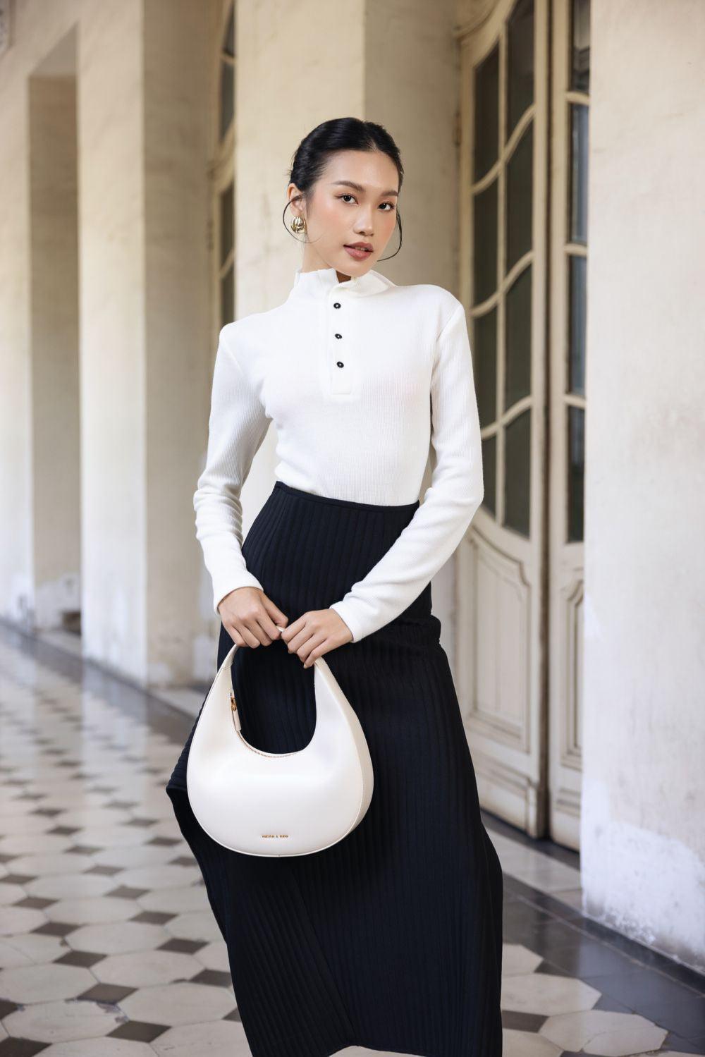 Isabelle A-line Ribbed Knit Midi Skirt - MEAN BLVD