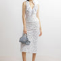 Isaias Pencil Back Slit Embroidered Lace Midi Skirt - MEAN BLVD