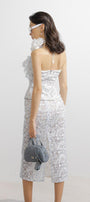 Isaias Pencil Back Slit Embroidered Lace Midi Skirt - MEAN BLVD