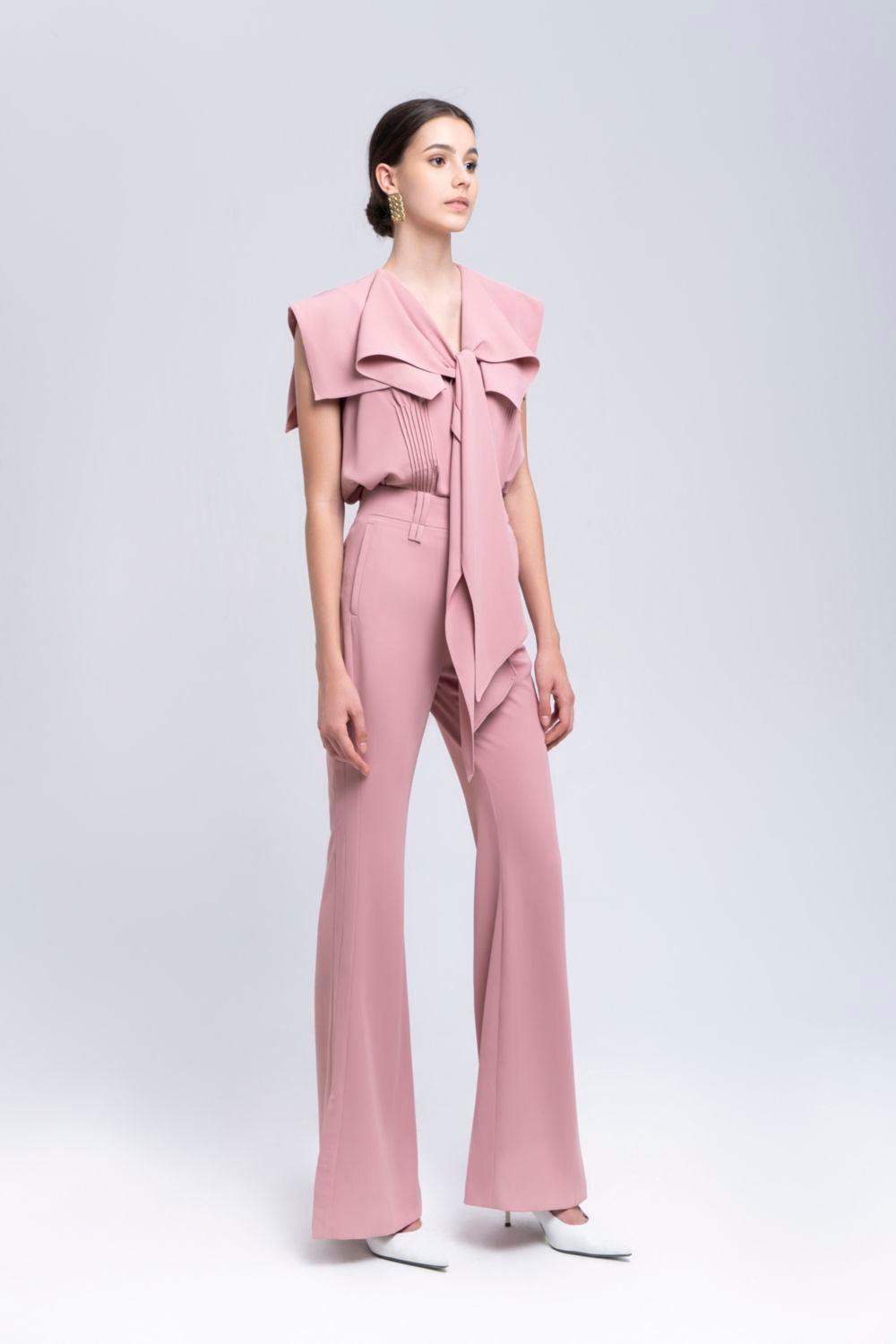 Isla Flared Side Slit Cotton Floor Length Pants - MEAN BLVD