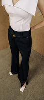Isla Flared Side Slit Cotton Floor Length Pants - MEAN BLVD