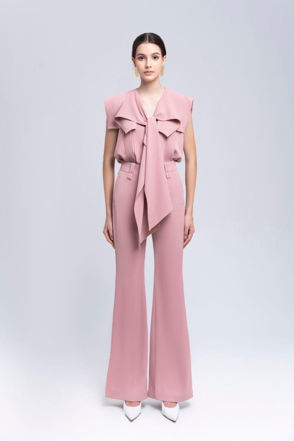 Isla Flared Side Slit Cotton Floor Length Pants - MEAN BLVD