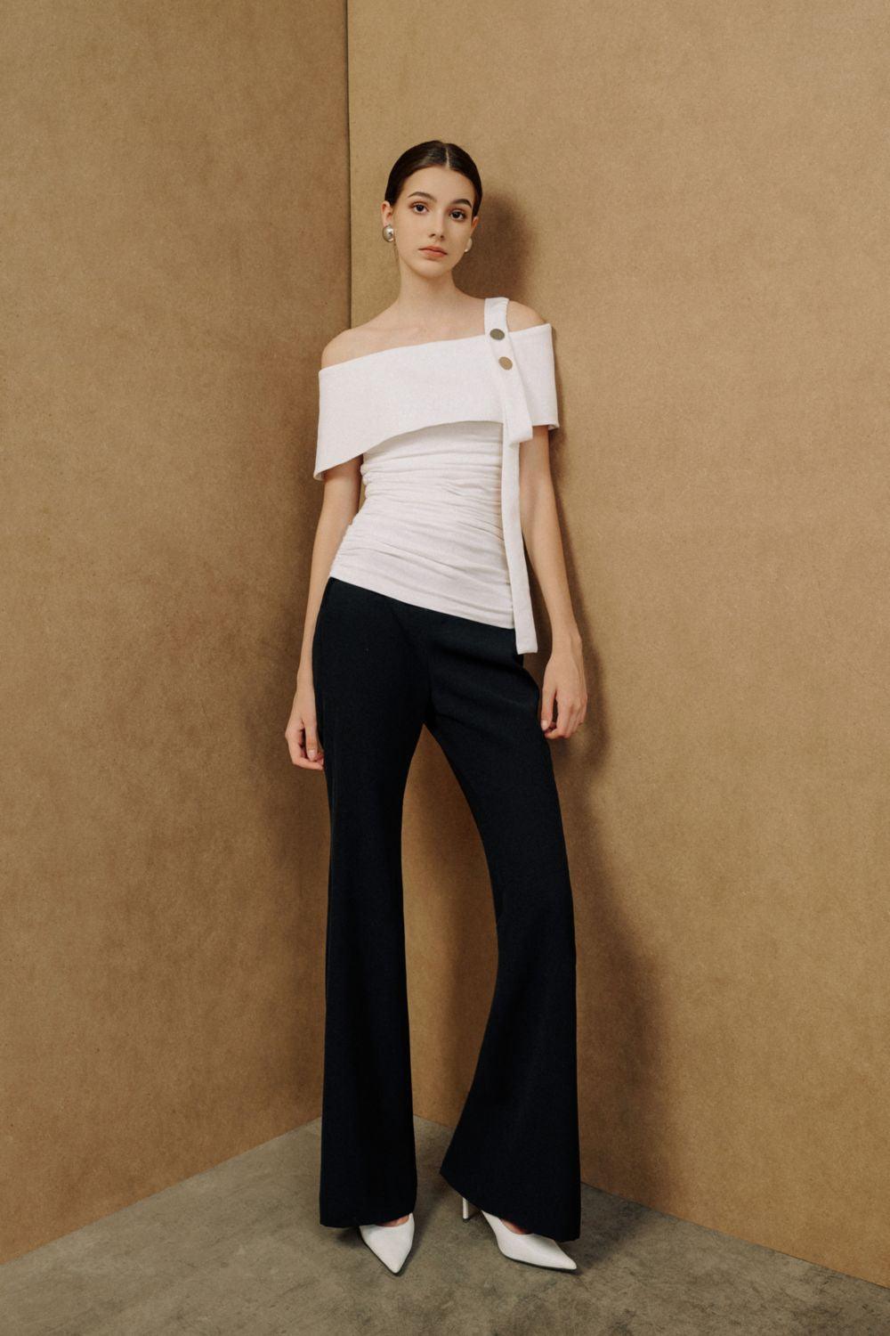 Isla Flared Side Slit Cotton Floor Length Pants - MEAN BLVD