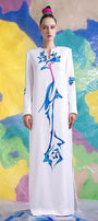 Isla Straight Long Sleeved Satin Floor Length Dress - MEAN BLVD
