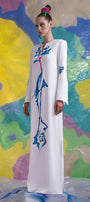 Isla Straight Long Sleeved Satin Floor Length Dress - MEAN BLVD