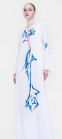 Isla Straight Long Sleeved Satin Floor Length Dress - MEAN BLVD