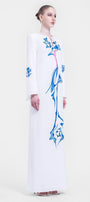 Isla Straight Long Sleeved Satin Floor Length Dress - MEAN BLVD