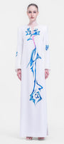 Isla Straight Long Sleeved Satin Floor Length Dress - MEAN BLVD