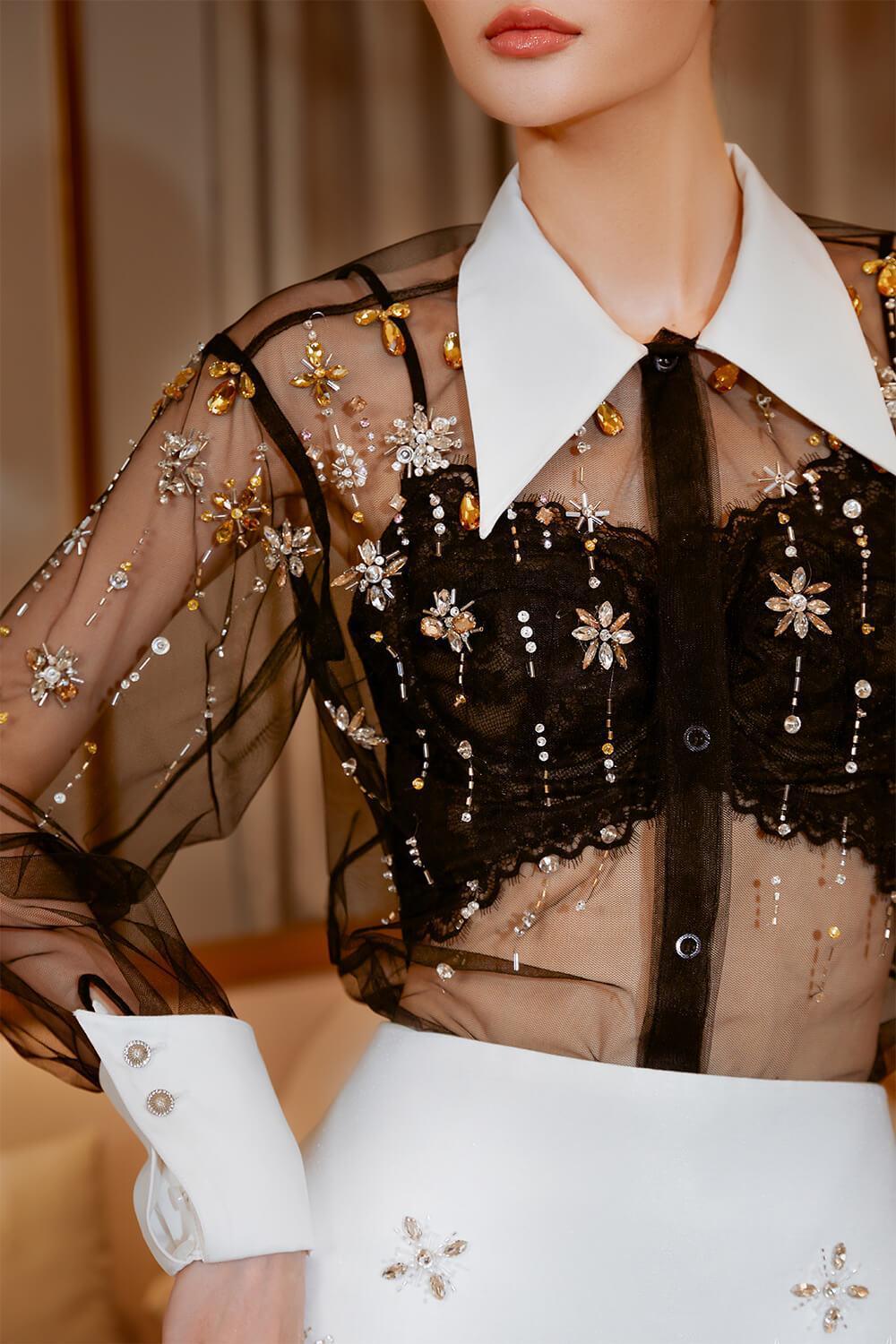 Isla Straight See-Through Mesh Shirt - MEAN BLVD