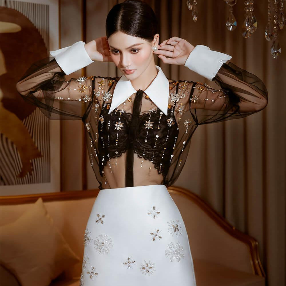 Isla Straight See-Through Mesh Shirt - MEAN BLVD