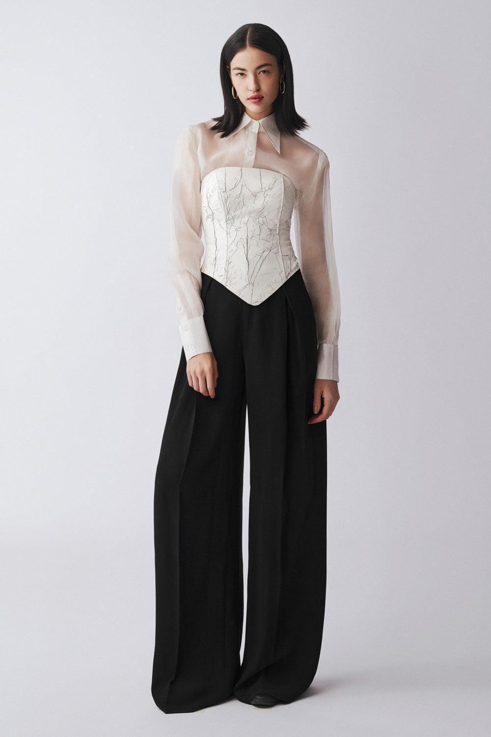 Isla Straight See-Through Organza Shirt - MEAN BLVD