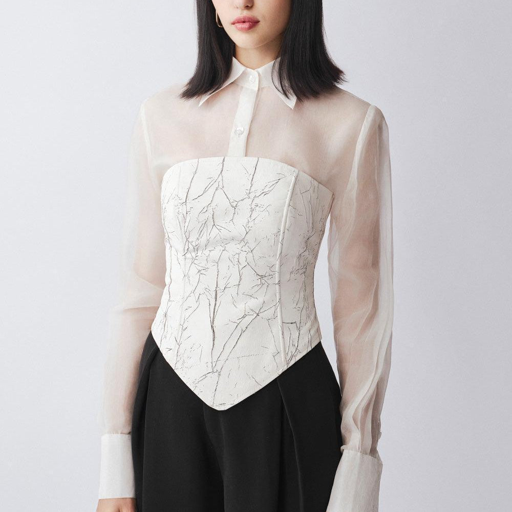 Isla Straight See-Through Organza Shirt - MEAN BLVD