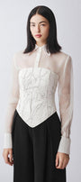 Isla Straight See-Through Organza Shirt - MEAN BLVD