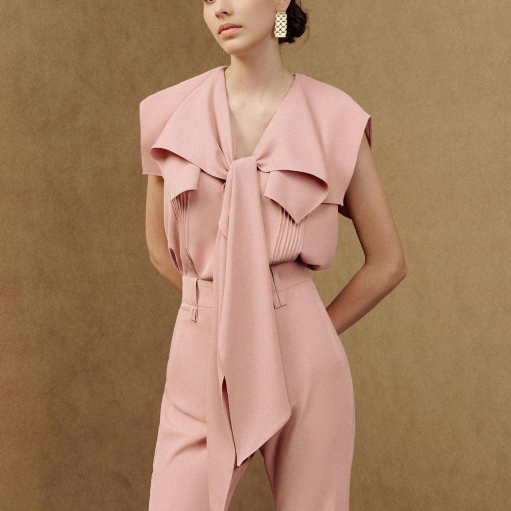 Isla Straight Tie Neck Cotton Top - MEAN BLVD