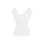 Ivory Bodycon Cowl Neck Organza Top - MEAN BLVD